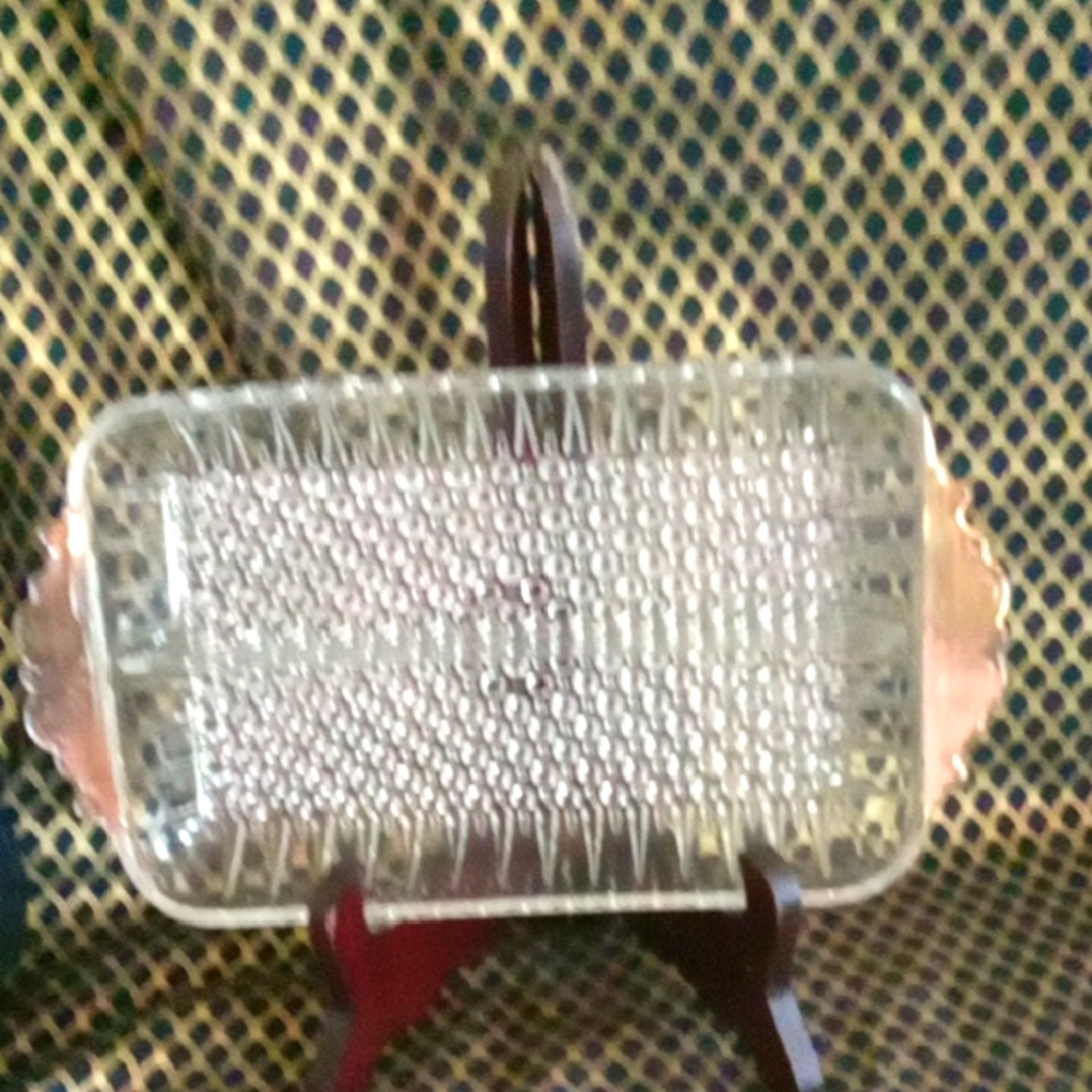 Elegant Glass Anchor Hocking Hobnail Serving Tray,relish dish or jewelry dish